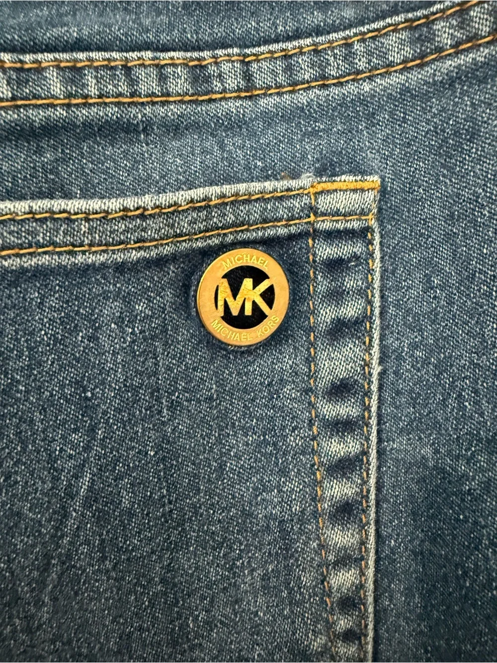 Michael Kors Skinny Jeans Gold Zip Pocket Medium - light Wash Women's Size 10
